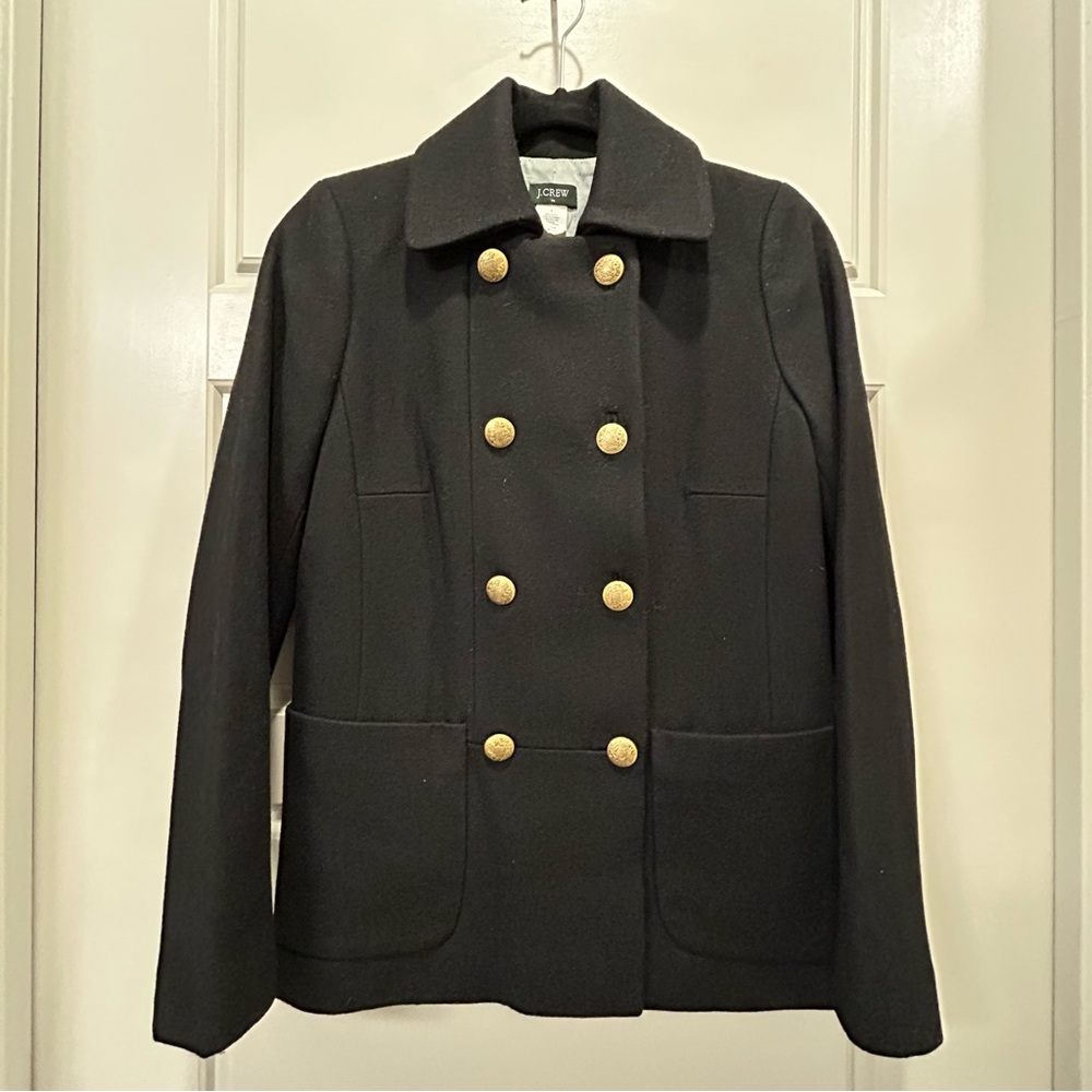 J. Crew Black Wool Blend Coat